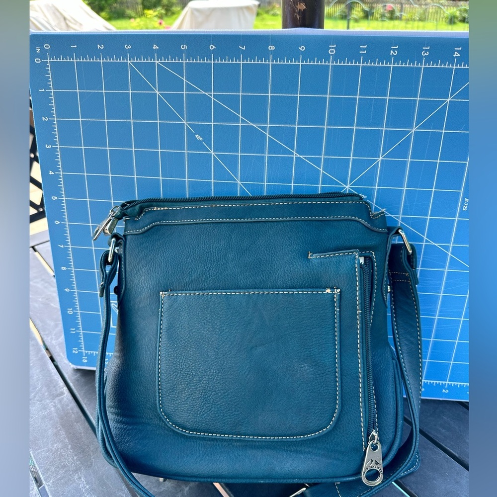 Dark turquoise/teal leather cowgirl purse